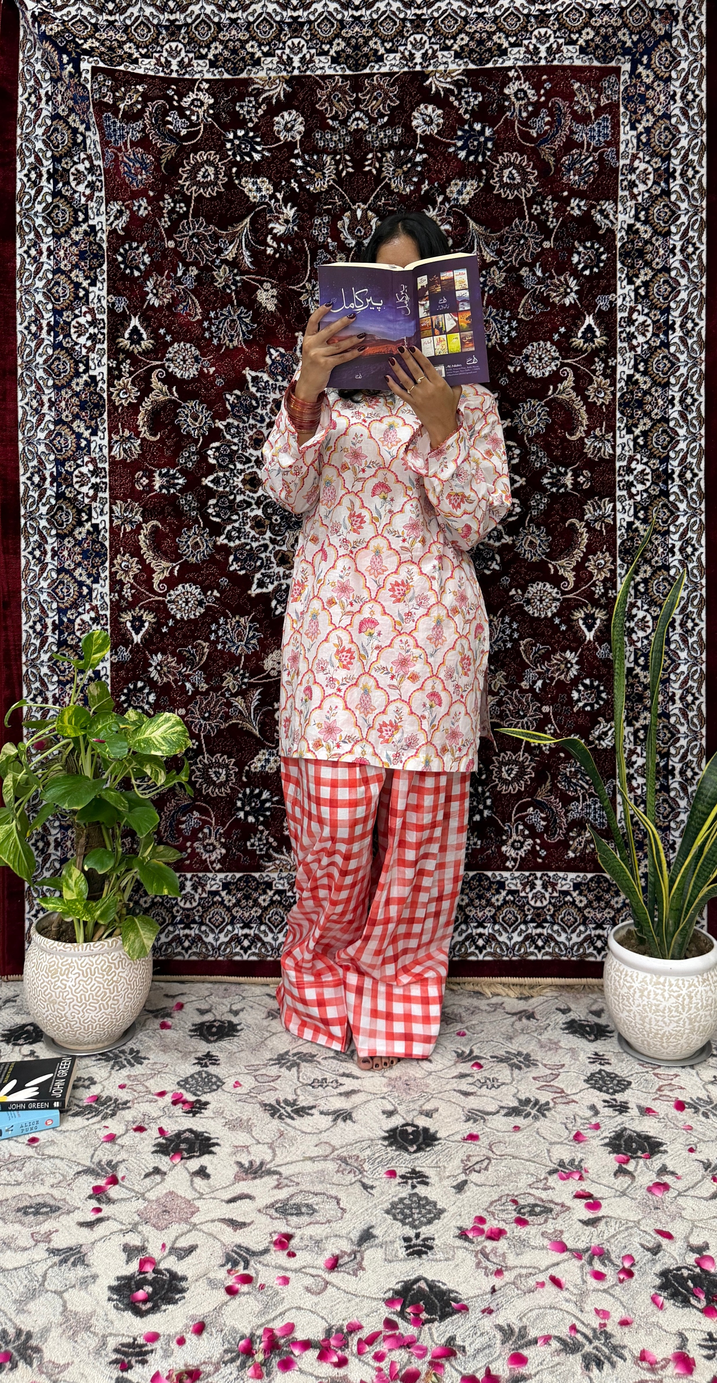 Gulnar Coral Floral Co-ord Set