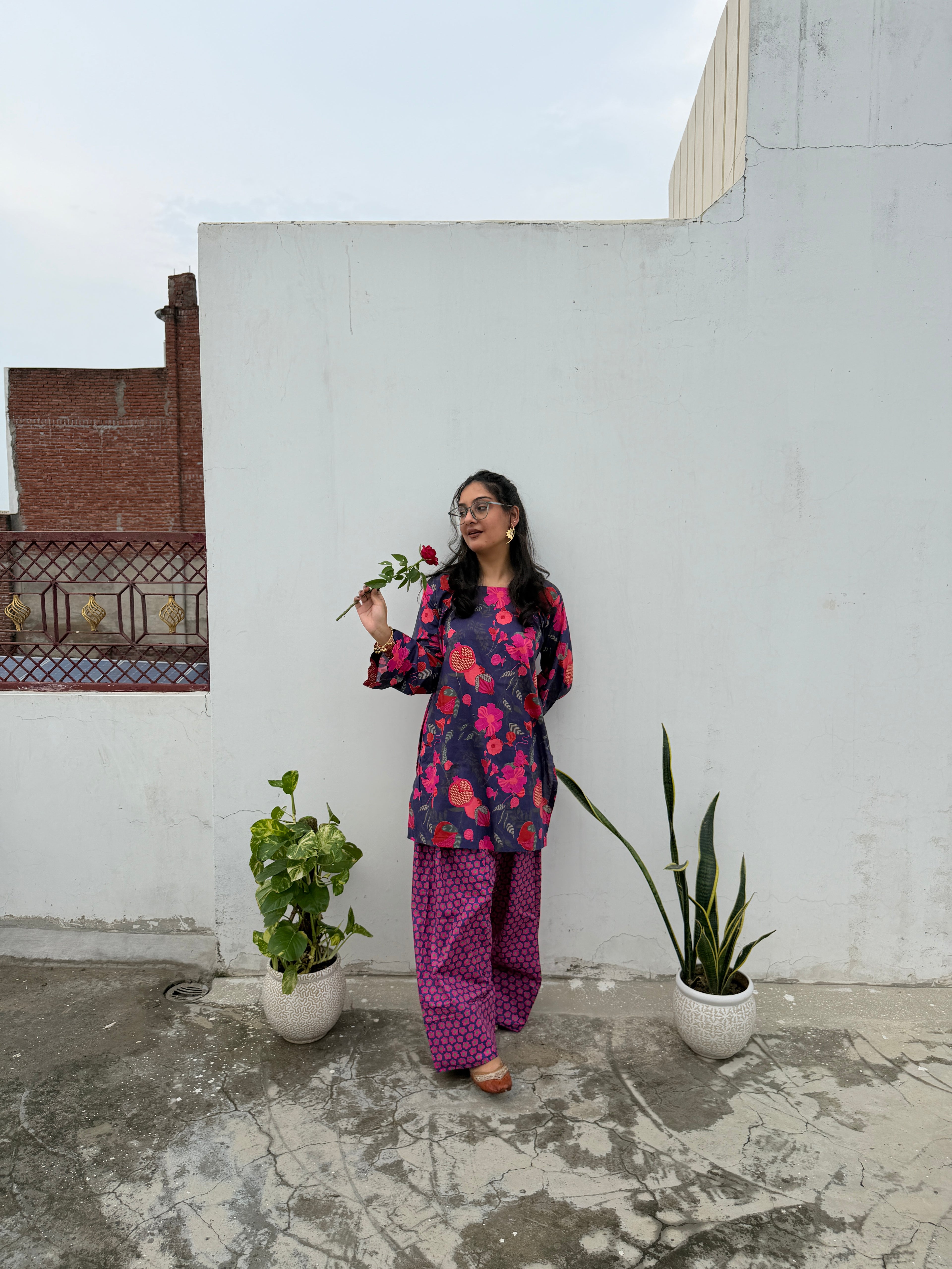 Rani Violet Poppy Co-ord Set
