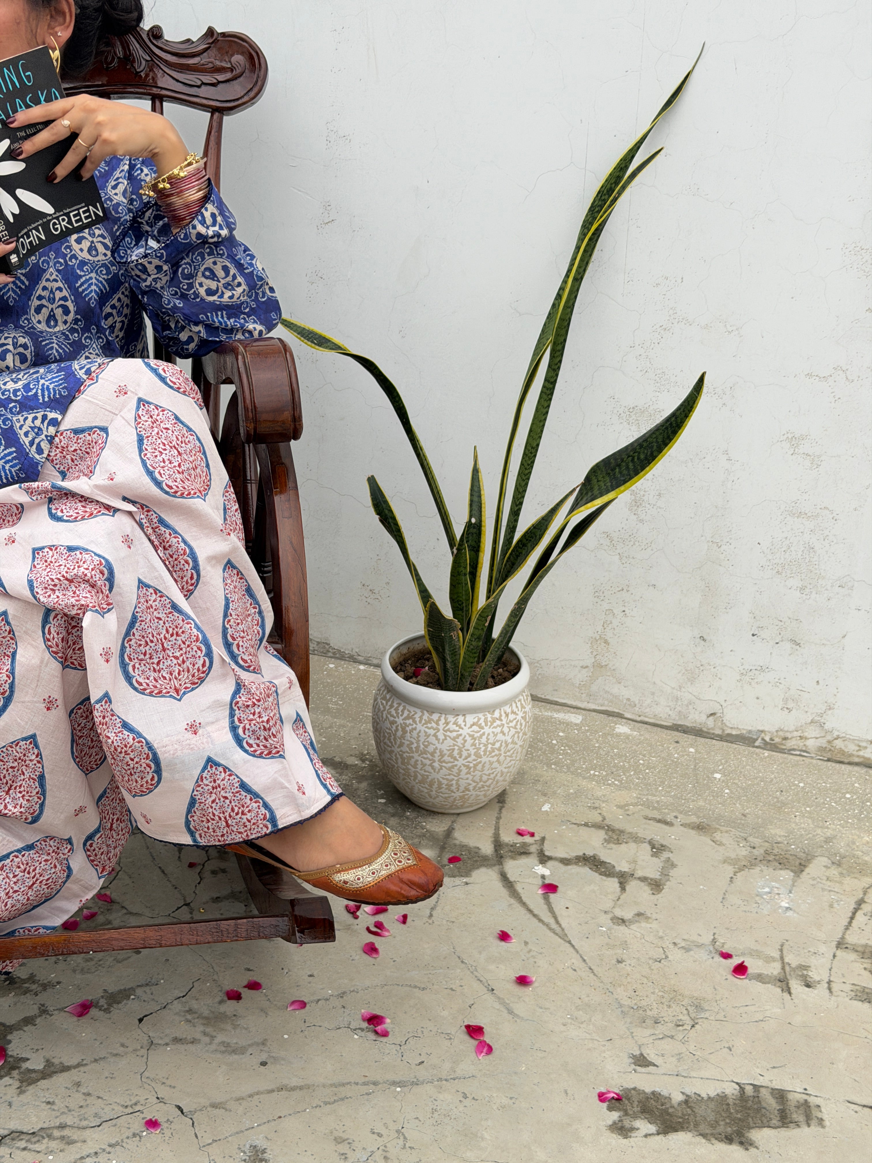 Neelam Indigo Block Print Co-ord Set