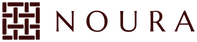 Noura woven mark with tracked caps wordmark